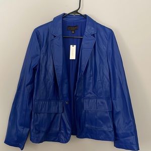 Anthropologie Current Air Faux Leather Blazer